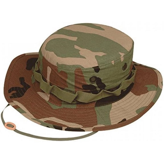 Tru-Spec 3223 Cotton Rip-Stop Boonie Hat, Bucket Hat, Woodland Camo, 7
