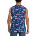 thumbnail image 4 of Haiem Men's Plants And Flamingos Print Tank Tops Summer Sleeveless Cut Off Workout T-Shirts Fitness Vest Athletic Undershirts-, 4 of 8