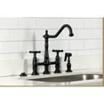 thumbnail image 4 of Kingston Brass KS1270BEXBS Essex Bridge Kitchen Faucet with Brass Side Sprayer, Matte Black, 4 of 6