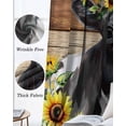 thumbnail image 3 of Sunflower Cow Blackout Curtains for Bedroom Living Room Darkening Curtains 90 Inch Rustic Teal Brown Farmhouse Wood Grain Black Out Window Curtain Privacy Window Treatment Grommet Drapes 52"x90"x2, 3 of 9