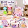 thumbnail image 4 of Aijohnny Baby Doll Stroller Toys Set with 12" Baby Doll, Doll Accessories and 2 Sets Doll Clothes, Baby Doll Toys for Kids 3-8 Gifts, 4 of 8