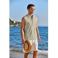 thumbnail image 2 of COOFANDY Mens Beach Sleeveless Casual Shirts Fashion Stylish Tank Top Linen Button Down Tank Shirts Band Collared Tunic, 2 of 6