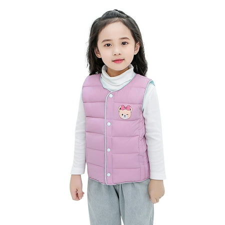 

ZHUASHUM Child Kids Toddler Baby Boys Girls Cute Cartoon Animals Letter Sleeveless Winter Solid Coats Vest Jacket