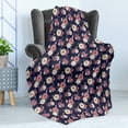 thumbnail image 4 of Dahlia Soft Flannel Fleece Throw Blanket, Vintage Blossom Peony Poppy Petals Bouquet Wedding Romantic, Cozy Plush for Indoor and Outdoor Use, 50" x 60", Dried Rose Pale Pink, by Ambesonne, 4 of 5
