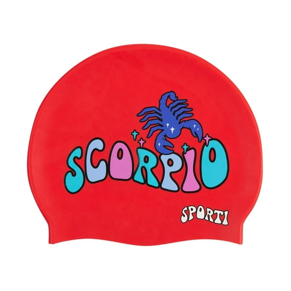 Sporti Zodiac Scorpio Silicone Swim Cap, Snug Fit, Lightweight & Latex-Free