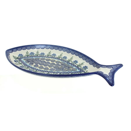 

Blue Rose Polish Pottery Charleston Fish Dish
