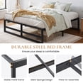 thumbnail image 6 of SHA CERLIN Queen Size Metal Platform Bed Frame with 14'' Extra Under-bed Storage Space, No Box Spring Needed, Easy Assembly, Black, 6 of 9