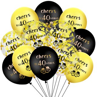 YANSION Black Silver White Confetti Balloons Arch Kit, 12in Latex