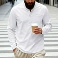 thumbnail image 1 of pstuiky camisa de manga larga para hombre, Camisa informal de sarga de color liso con cuello alto y bolsillos abotonados para hombre camisetas de hombre m, 1 of 9