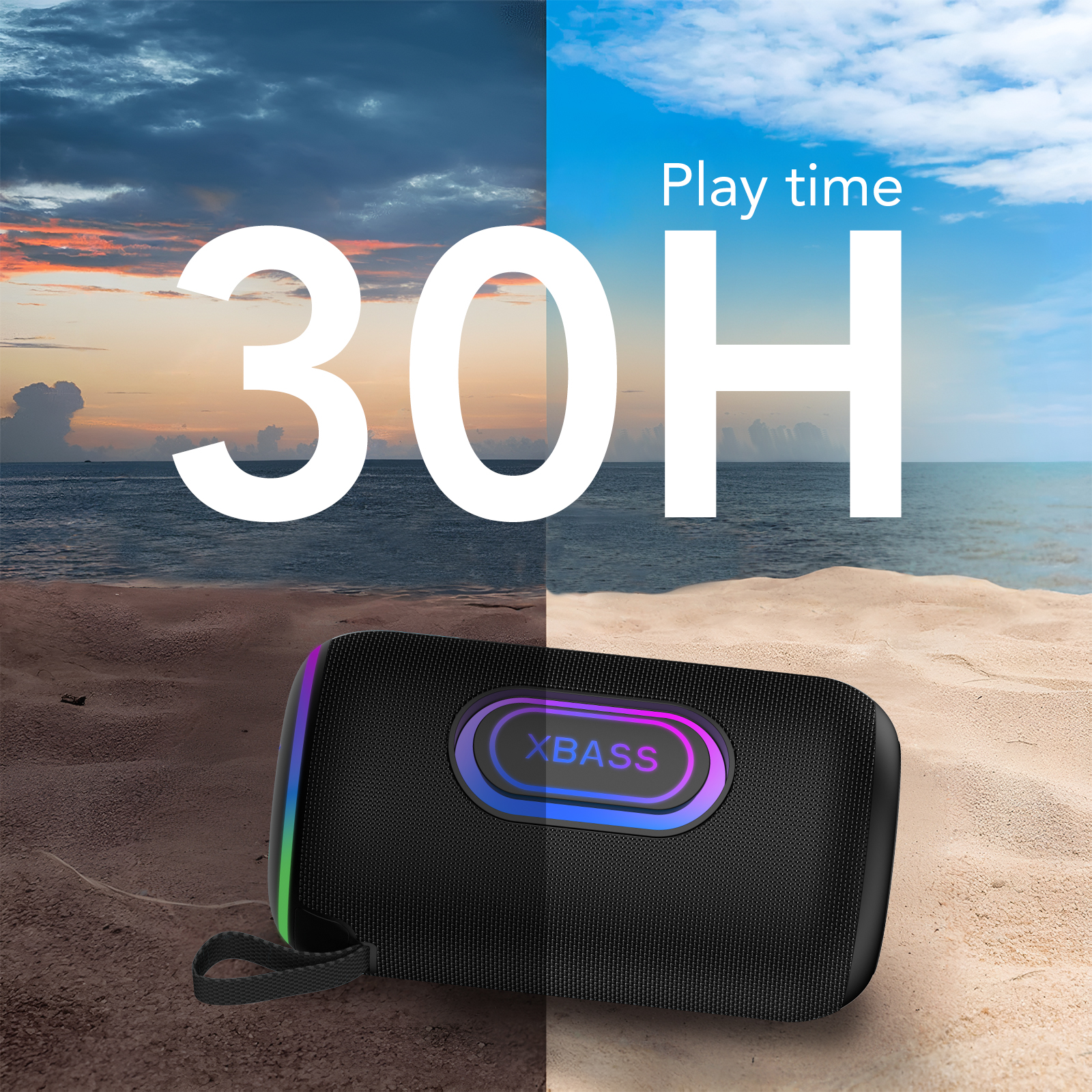 CASCHO Portable Bluetooth Speaker, 35W with RGB Lights, Black photo 8