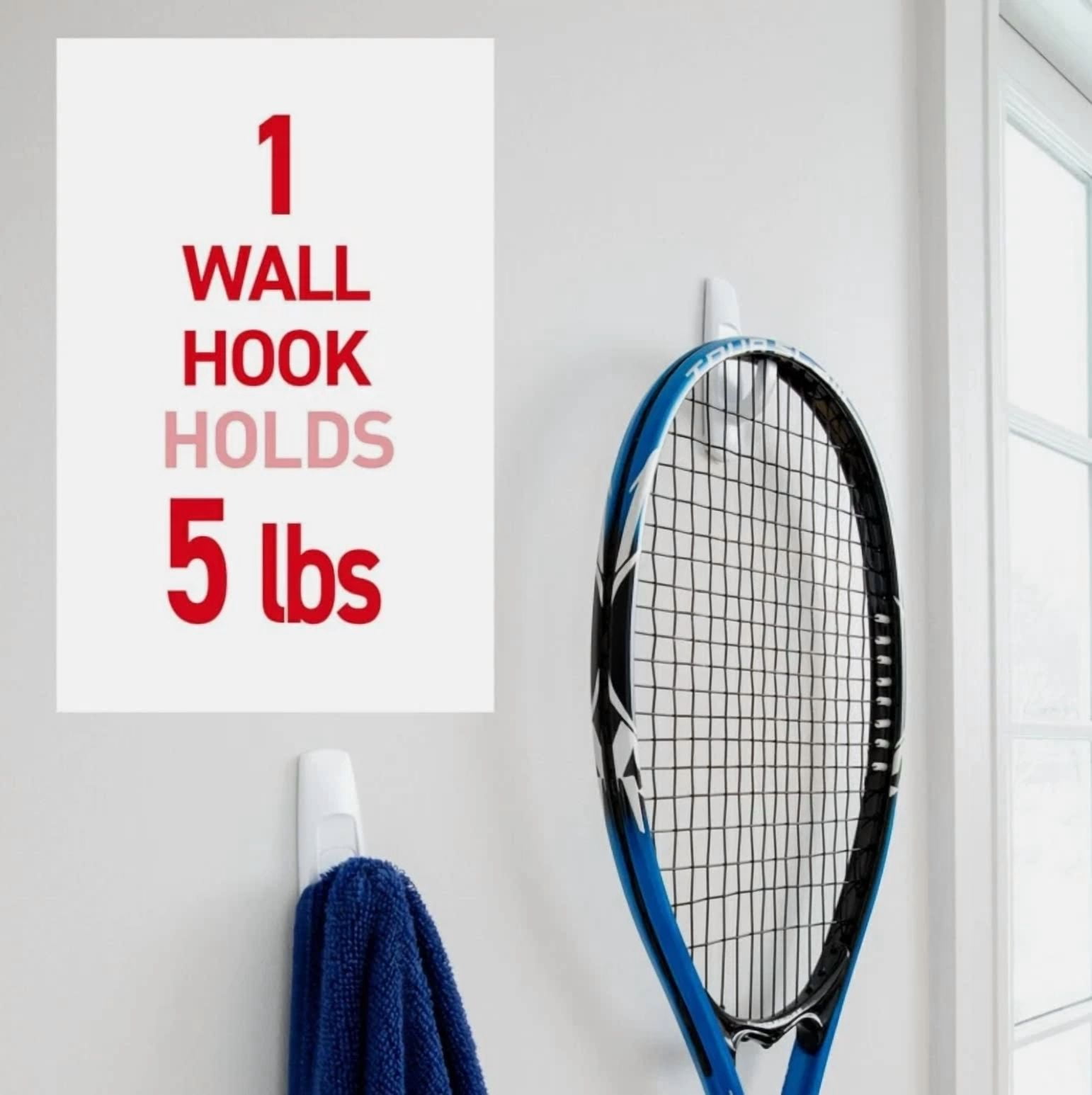 CIRCLE- 3M Command 7 Large Wall Utility Hooks & 12 Strips Holds 5Lb Damage-Free Hangers