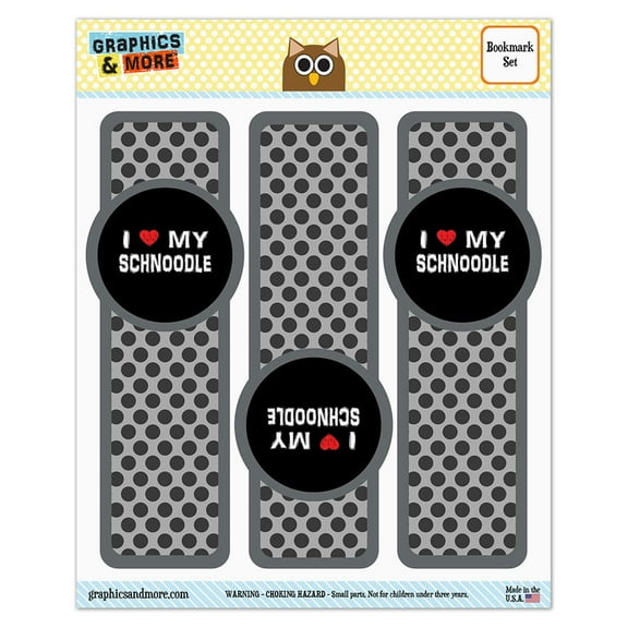 I Love My Schnoodle Stylish Glossy Laminated Bookmarks - Set of 3