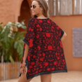 thumbnail image 4 of Blood Black And Red Horror Beach Cover Ups for Women Bathing Suit Cover Up Lace Bikini Swimsuit Coverup Beach Dress Shirt One Size, 4 of 6