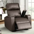 thumbnail image 3 of Modern Terry Collection, Upholstered Faux Leather with Electric Power Recliner Chair, Espresso, 3 of 7