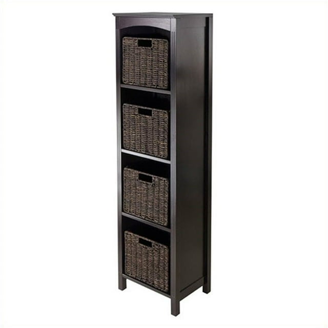 Pemberly Row 5 Piece Storage 5 Tier Shelf in Dark Espresso