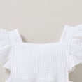 thumbnail image 5 of Younger Tree Baby Girl Romper Summer Toddler Casual Ruffled Sleeveless Cotton Overalls Clothes for 0-3 Months, 5 of 8