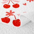 thumbnail image 5 of Erosebridal Girls Cute Cherry Bow Quilt Full,Teens Kawaii Red Flowers Full Bedspread Sets, 5 of 7