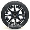 Golf Cart Wheels and Tires Combo - 12" Avenger Machine Black - Set of 4