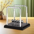 thumbnail image 2 of Halloween Newton Cradle Balance Steel Balls Physics Science Pendulum Desk Toy Halloween Christmas Decorations (Black S), 2 of 8