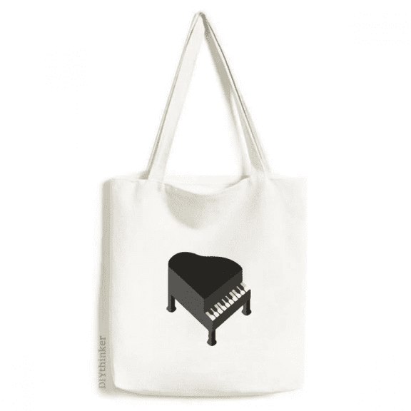 Musical Piano Pluck Tote Canvas Bag Shopping Satchel Casual Handbag