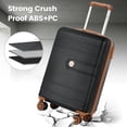 thumbnail image 4 of Travelhouse 3-Piece Hardside Spinner Carry on Luggage Set with TSA Lock and Travel Bag, Black, 4 of 10