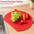 thumbnail image 4 of Food Grade TPU Double Sided Cutting Board, Scratch Resistant Non Slip Chopping Mat, Hanging Drip Dishwasher Safe Kitchen Prep Board for Meat, Vegetables, Fruits, 4 Soft Pastel Color Selections, 4 of 6