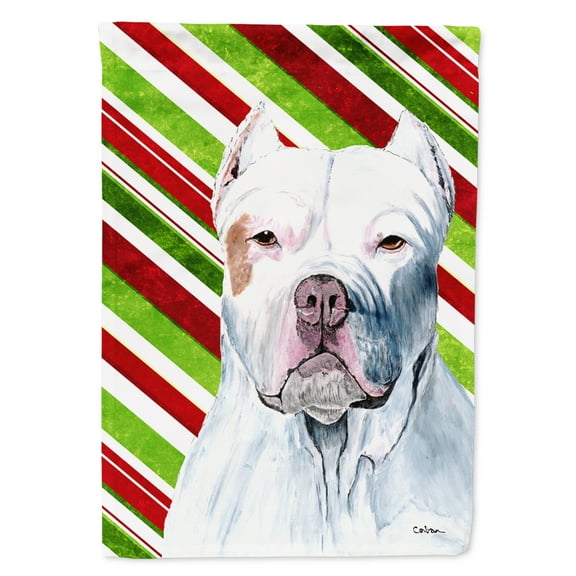 Carolines Treasures SC9341-FLAG-PARENT Pit Bull Candy Cane Holiday Christmas Flag  multicolor