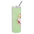 thumbnail image 2 of Corgi Green Flowers Double Walled Stainless Steel 20 oz Skinny Tumbler, 2 of 3