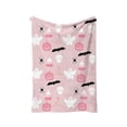 thumbnail image 2 of Cozy & Cute Halloween Flannel Blanket, Pink Throw with Ghost & Pumpkin Print, Soft Plush Fleece Blanket for Sofa & Bedroom (Pink ,27"×40"), 2 of 7
