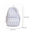 thumbnail image 2 of Women Bow Print Backpack with Multi-Pocket, Lace Trim Large Capacity School Bag for Travel Shopping (Purple), 2 of 7