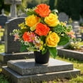 thumbnail image 4 of Cemetery Memorial Decoration Funeral Artificial Flowers Fake Potted Plants, 4 of 7