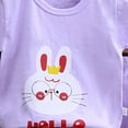 thumbnail image 4 of Toddler Boy Summer Outfit for 3-6 Months Toddler Baby Kids Boys Dinosaur Print Tops Elastic Shorts Pants Pajamas Sleepwear Set,A24-Purple, 4 of 4
