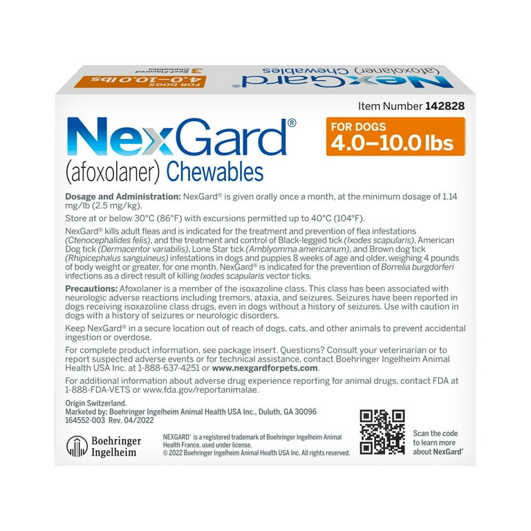 NexGard Chew for Dogs 4 10 lbs
