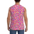 thumbnail image 4 of Lsque Colorful Donuts 1 Print Men's Cotton Blend Sleeveless Muscle Shirts (S-3XL)- Moisture Wicking, Odor Protection, UPF 30+,XX-Large, 4 of 8