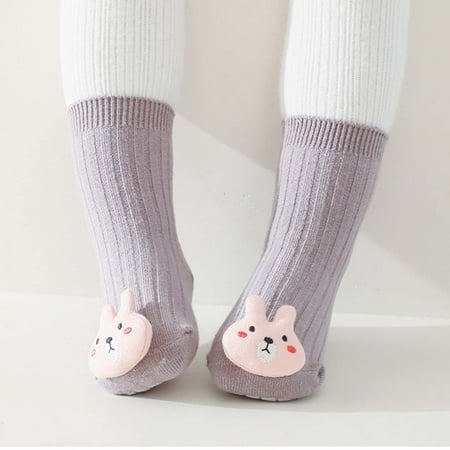 

Baby Infants Toddlers Girls Mid Calf Length Socks Antislip 1Pair Sock Shoes Baby Boys Girls Slippers Socks First Walkers