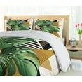 thumbnail image 5 of Ambesonne Monstera Duvet Cover Set, Nature Scandinavian Boho, King, Fern Green and Pale Coffee, 5 of 6
