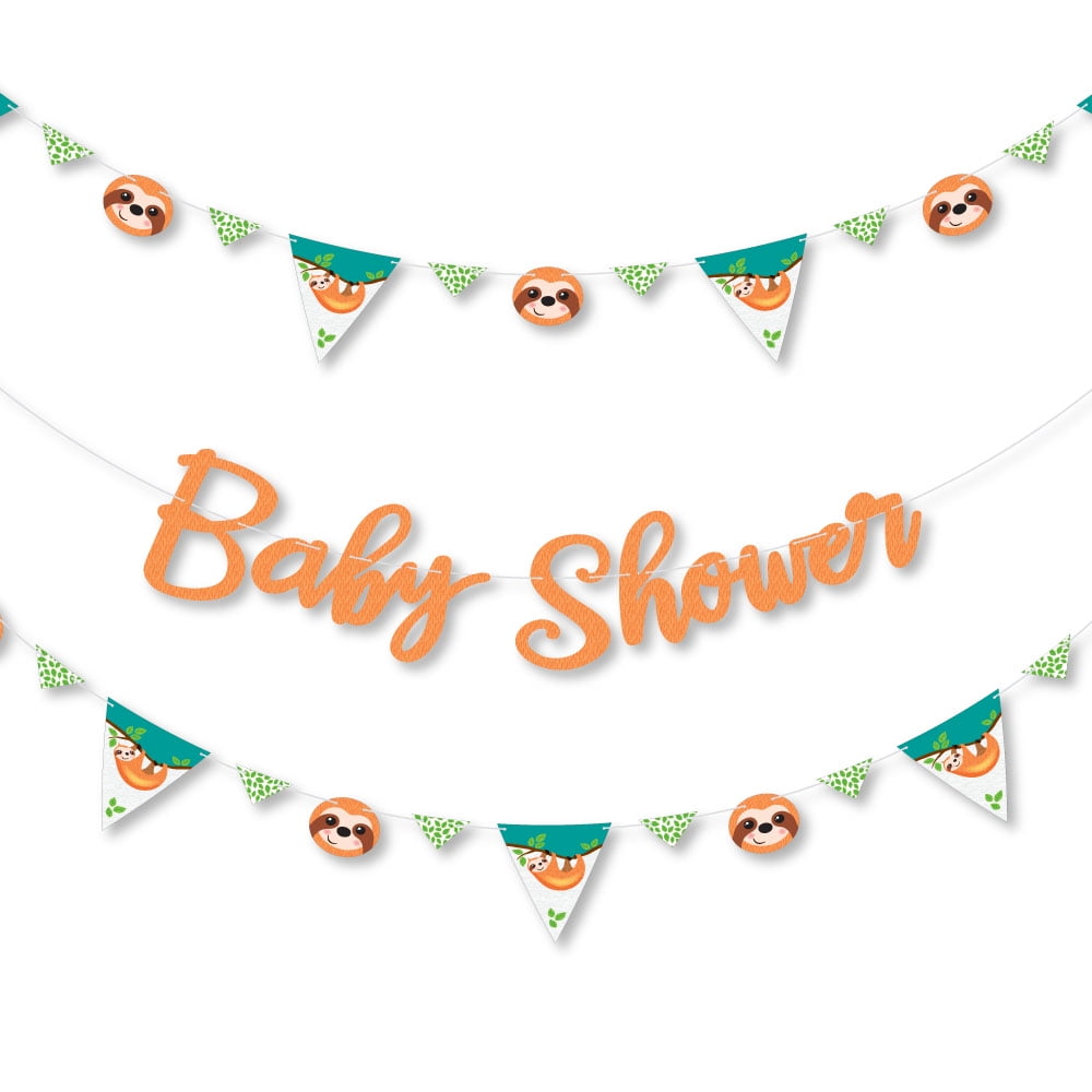 Let S Hang Sloth Baby Shower Letter Banner Decoration 36