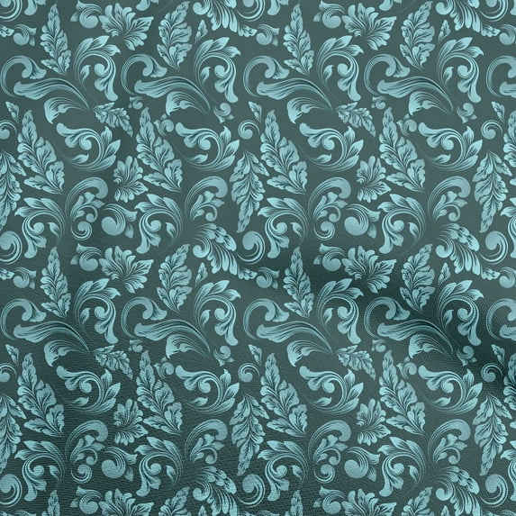 oneOone Silk Tabby Teal Green Fabric Asian Baroque Craft Projects Decor Fabric Printed By The Yard 42 Inch Wide