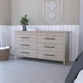 thumbnail image 2 of FM FURNITURE Luxor 6 Drawer Double Dresser Engineered Wood Light Gray, 2 of 7