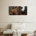 thumbnail image 2 of Elephant Stock Buddha Head Sculpture Wall Art - Horizontal Multi Panel Canvas - 3 Pieceliving Room Wall Decor - Photography Religion And Spirituality Multi Panel - Gray And Brown Decor - 38" x 18", 2 of 4