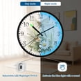 thumbnail image 5 of Voice Activated Clock with Glow Light 12 Inch Large Silent Wall Clock Battery Operated for Home Decor Dragonflies with White Daisies, 5 of 8