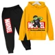 thumbnail image 3 of Sudadera con capucha y pantalones de Hulk de Los Vengadores de Marvel para niños, 2 piezas, trajes de primavera y otoño, ropa para niño y niña, sudadera con estampado de dibujos animados, conjuntos de, 3 of 5