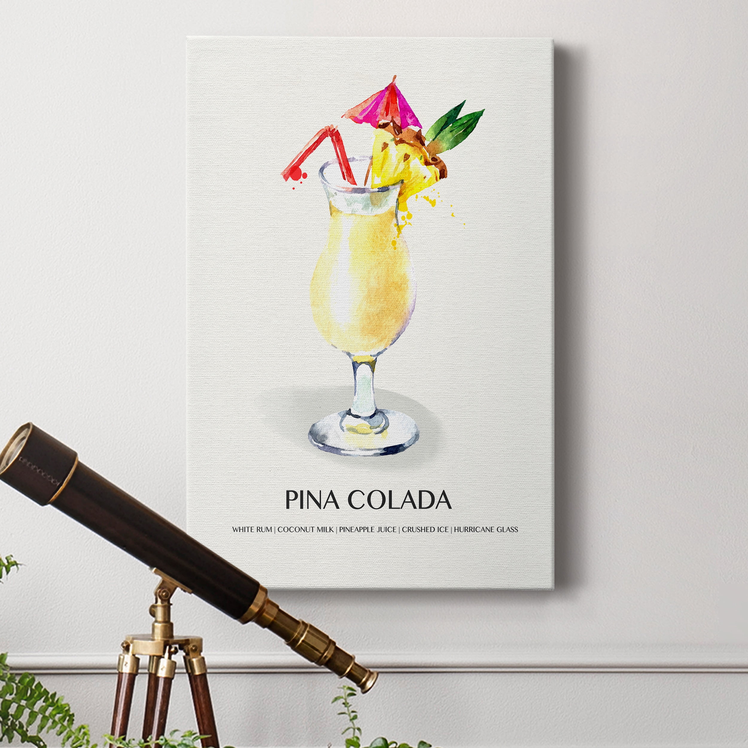Pina Colada – Tropical Premium Gallery Wrapped Canvas Wall Art, Ready to Hang, Canvas Art Prints