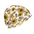 thumbnail image 3 of Salouo Sunflowers and Bees Print Unisex Beanie Hat,Knitted Baggy Skull Cap Winter Warm Hats Beanie Sleep Hats Cancer Headwear Caps for Women & Men 1 Pieces, 3 of 7