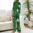 thumbnail image 3 of Top-kevin Womens Pajamas Set Stars Leaves Pattern Soft Long Sleeve Sleepwear Button Down Sets, 3 of 12