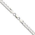 thumbnail image 2 of Auriga Fine Jewelry 925 Sterling Silver Polished and Diamond-cut 5.75 mm Flat Curb Link Chain Necklace for Women 18", 2 of 6