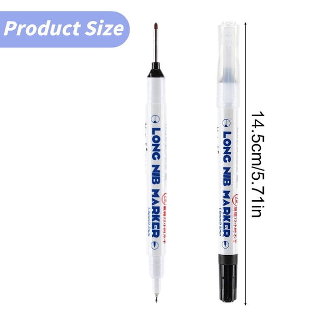 Upgrade Long Head Deep Hole Marker Markers Carpenter Ink, Cxui Quick-Dry Permanent Markers 3-Pack - Navy Blue Ink for Equipment Labeling & Inventory Systems (Manufacturing/Waterproof)