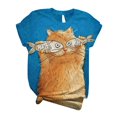 thumbnail image 1 of AMERTEER T-Shirt à Manches Courtes Imprimé Animal 3D Col Rond pour Femmes Grande Taille, 1 of 2