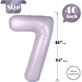 thumbnail image 5 of Lilac 7 Balloon, Number Balloons 40 Inch, 7th Birthday Decorations for Girls Kids, Party Decoration for Women, Number 7 Balloon, 5 of 17
