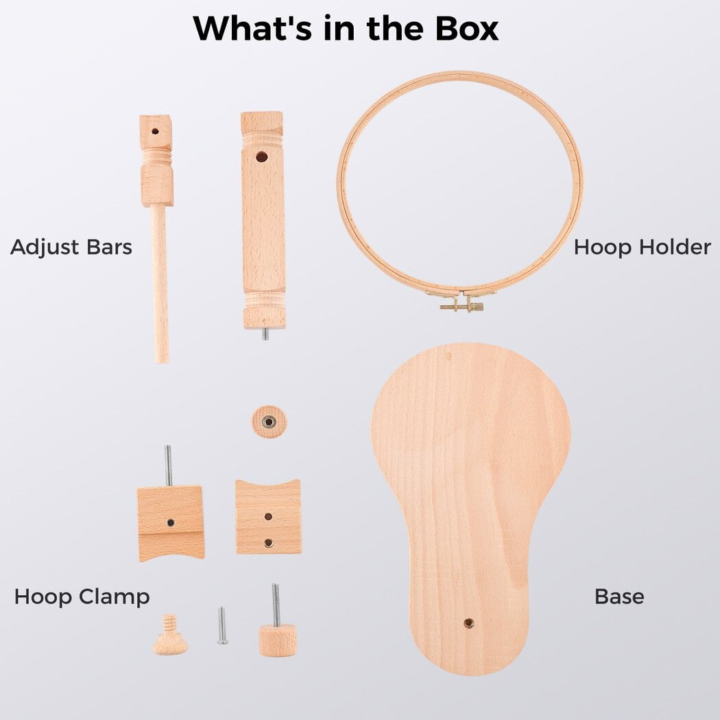 Embroidery Stand, Adjustable Cross Stitch Hoop Holder, Hands Free Wooden Embroidery Frame Stand for Art Stitching Sewing